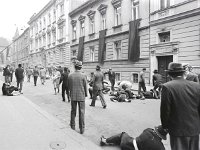 Medulićeva ulica 1970-ih godina. Snimanje filma Bombaški proces